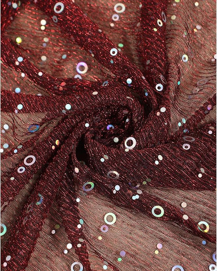 Floerns Women's Sequin Bandana Square Scarf Silk Scarves Mesh Shawl and Wrap for Evening Dresses