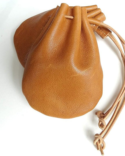 Fantastic Workmanship Genuine Leather Drawstring Coin Purse