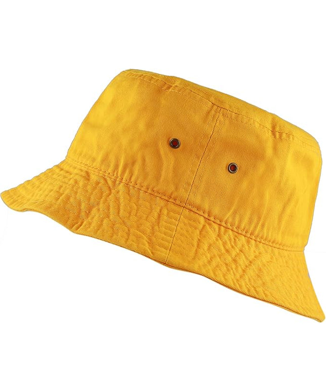 The Hat Depot Bucket Hat - Unisex 100% Cotton & Denim UPF 50 Packable Summer Travel Beach Sun Hat