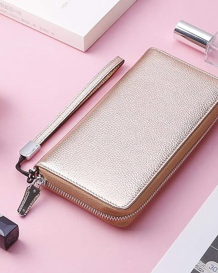 Lavemi Small Compact Women Wallet RFID Blocking Genuine Leather Bifold Purse with ID Windows