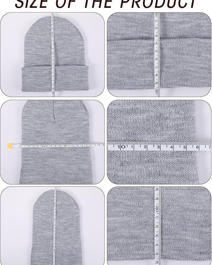 Zhanmai 12 Pack Small Winter Beanie Hats Bulk Warm Knitted Cuffed Skull Cap for Men Women