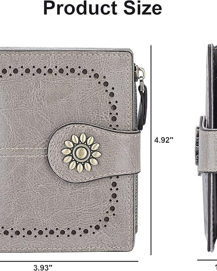 Lavemi Womens Leather Wallet Small Compact RFID Blocking Credit Card Case Purse with Zipper Pocket | Small, Compact, RFID Blocking, Zipper Pocket, Small, Compact