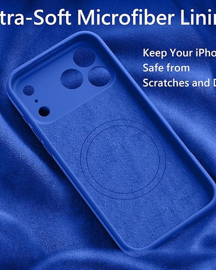 FireNova Magnetic for iPhone 17 Pro Case, Compatible with MagSafe, [Integrated Silicone Camera Control Button] [Camera Protection] Anti-Scratch Microfiber Lining Phone Case, 6.3", Klein Blue