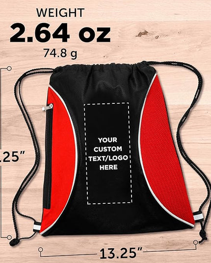 DISCOUNT PROMOS Custom Non-Woven Drawstring Backpacks Set of 10/50/100, Personalized Bulk Pack