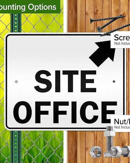 Site Office Up Right Arrow Sign, 24x30 Inches, 3M EGP Reflective .080 Aluminum, Fade Resistant, Made in USA by My Sign Center