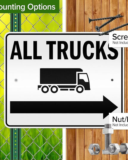 All trucks With Right Arrow Sign, 24x30 Inches, 3M EGP Reflective .080 Aluminum, Fade Resistant, Made in USA by My Sign Center