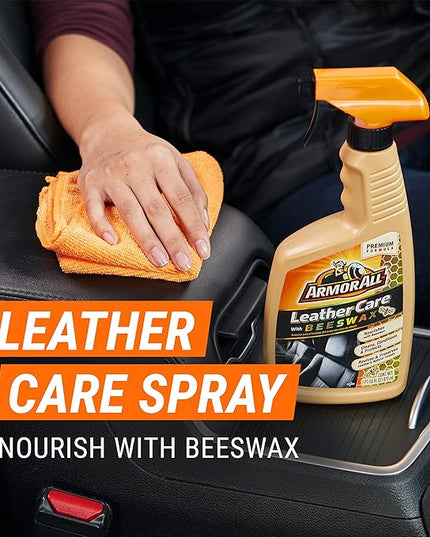 Armor All Car Leather Care Spray Bottle, Cleaner for Cars, Truck, Motorcycle, Beeswax, 4 Oz, Pack of 6, 18934-6PK