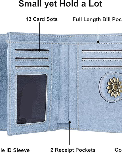 Lavemi Womens Leather Wallet Small Compact RFID Blocking Credit Card Case Purse with Zipper Pocket | Small, Compact, RFID Blocking, Zipper Pocket, Small, Compact