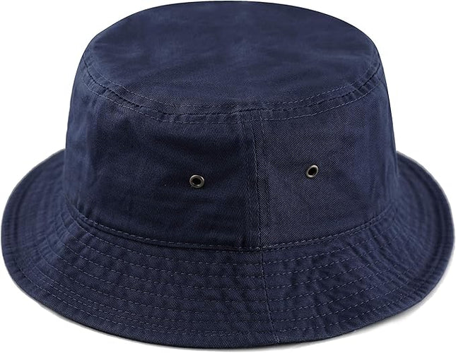 The Hat Depot Bucket Hat - Unisex 100% Cotton & Denim UPF 50 Packable Summer Travel Beach Sun Hat