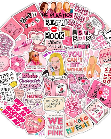 100Pcs Burn Book Stickers for Laptop, Waterbottle - Burn Book Party Decorations & Favors - Gift for Women & Men