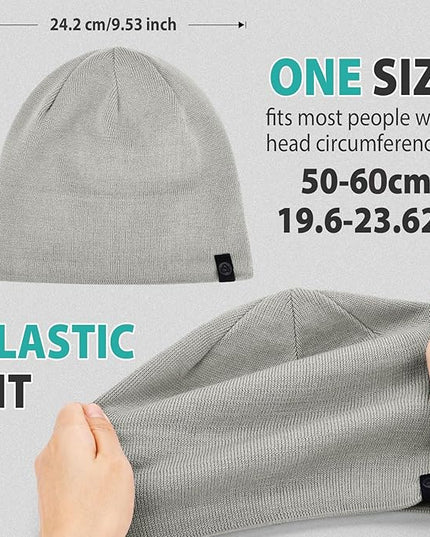 Beanie for Men, Soft Cotton Beanie for Women, Warm Unisex Winter Hat, Running Skull Cap for Cold Weather Activities