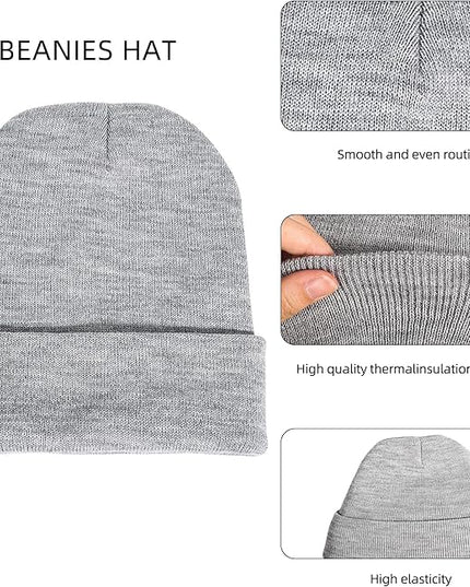 Gelante Unisex Beanie Cap Knitted Warm Solid Color and Multi-Color Multi-Packs