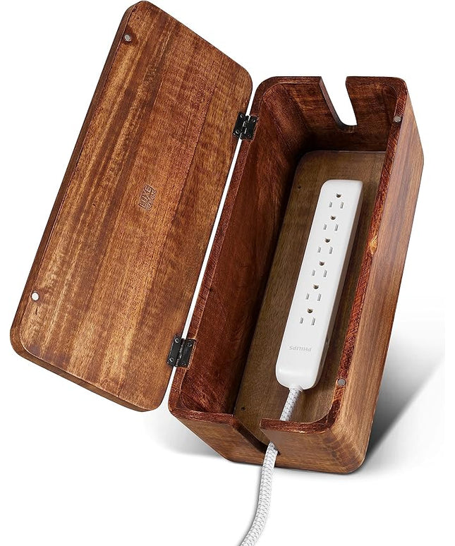 Large Cable Management Box - Cable Organizer Box and Power Strip Box for Electrical Cord Management - Hide Desk Cord and Floor Cables - Wire Storage and Organization for Cords
