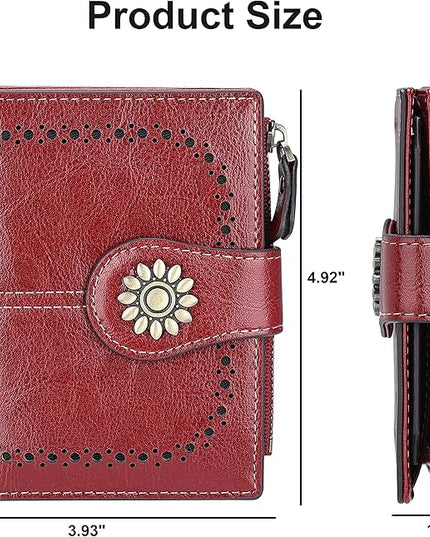 Lavemi Womens Leather Wallet Small Compact RFID Blocking Credit Card Case Purse with Zipper Pocket | Small, Compact, RFID Blocking, Zipper Pocket, Small, Compact