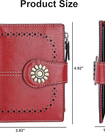 Lavemi Womens Leather Wallet Small Compact RFID Blocking Credit Card Case Purse with Zipper Pocket | Small, Compact, RFID Blocking, Zipper Pocket, Small, Compact