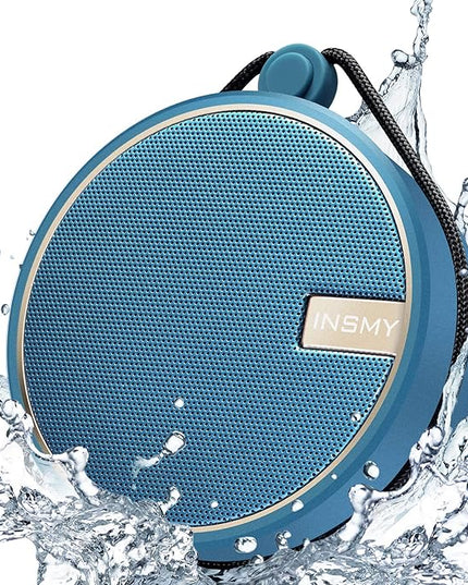 INSMY C12 IPX7 Waterproof Shower Bluetooth Speaker, Portable Small Speaker, Speakers Bluetooth Wireless Loud Clear Sound Support TF CSuard ction Cup for Outdoor Kayak Canoe Beach Gift (Navy)