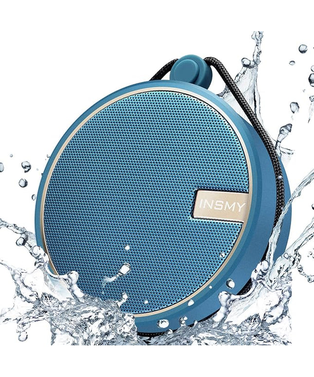 INSMY C12 IPX7 Waterproof Shower Bluetooth Speaker, Portable Small Speaker, Speakers Bluetooth Wireless Loud Clear Sound Support TF CSuard ction Cup for Outdoor Kayak Canoe Beach Gift (Navy)