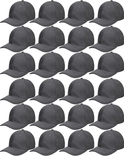 Handepo 24 Pcs Blank Baseball Cap Adjustable Back Strap Plain Blank Camouflage Hat Unisex Baseball Cap for Trucker Men Women