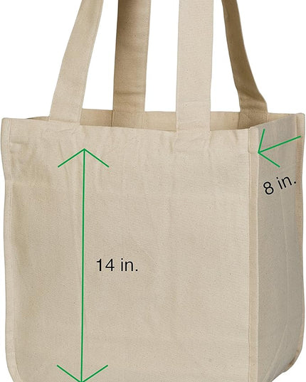 Best Cloth Tote Shopping Bags Heavy Duty & Premium - Reusable Canvas Shopping Bags for Groceries - Washable & Eco-friendly Cloth Beach Bags with Handles - Perfect Picnic Tote Bags (2 Bags)