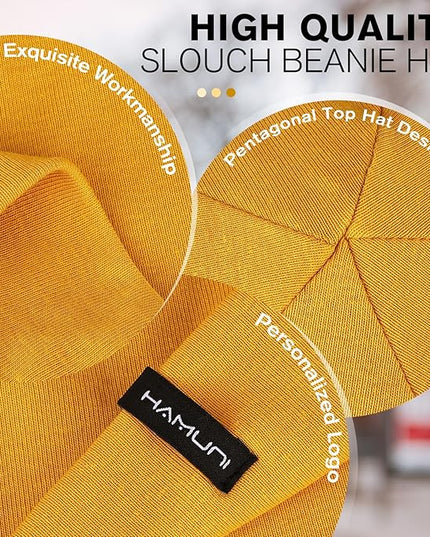 Slouchy Beanie for Women Men Soft Cotton Chemo Hats Double-Layer Warm Beanie Cap for Daily Wear & Transitional Seasons