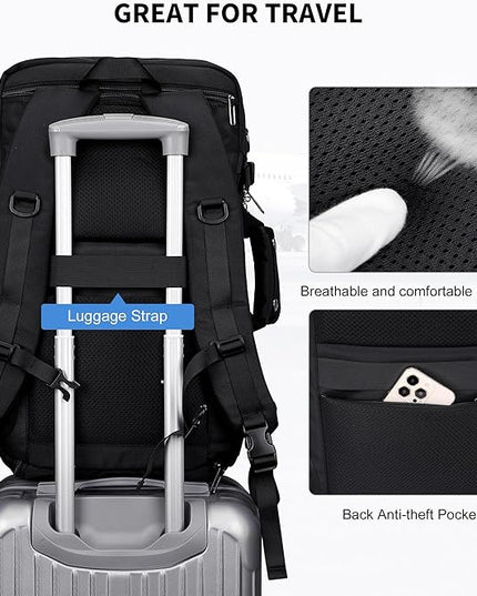 WITZMAN Carry on Travel Backpack for Men Women Laptop Backpack with USB Charging Port Airline Approved(B683 Classic Black)