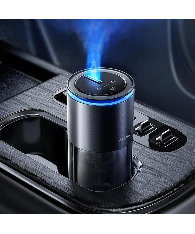 Ceeniu Smart Car Air Freshener, Enlarged Spray Nozzle, Advanced Ultrasonic Diffuser CF12 Pro, Auto On/Off, Adjustable Mode, 60-Day Powerful Battery, Ambient Light, Luxury Cologne Scent, Lasts 4 Months