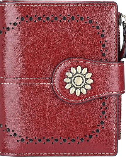 Lavemi Womens Leather Wallet Small Compact RFID Blocking Credit Card Case Purse with Zipper Pocket | Small, Compact, RFID Blocking, Zipper Pocket, Small, Compact