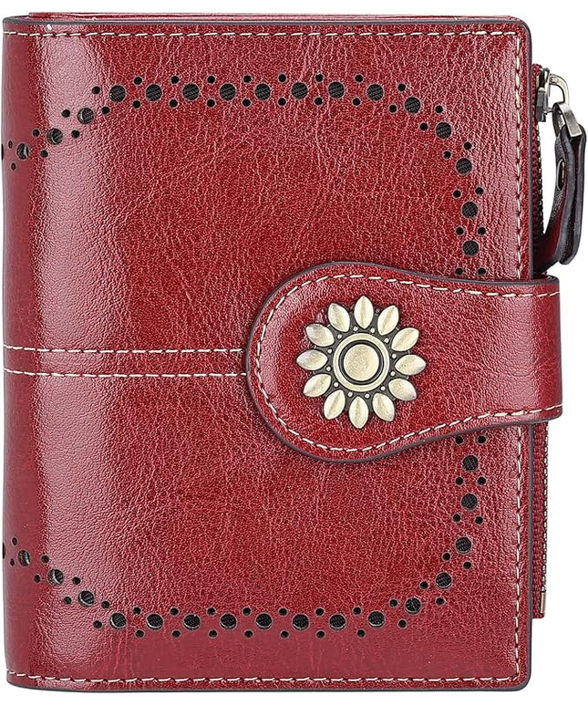 Lavemi Womens Leather Wallet Small Compact RFID Blocking Credit Card Case Purse with Zipper Pocket | Small, Compact, RFID Blocking, Zipper Pocket, Small, Compact