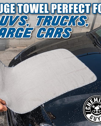 Chemical Guys Waffle Weave Gray Matter Microfiber Drying Towel - 25" x 36",Premium Blend Microfiber Towel with Soft-Banded Edging for Scratch-Free Car Drying,Ultra Absorbent,(Pack of 12)
