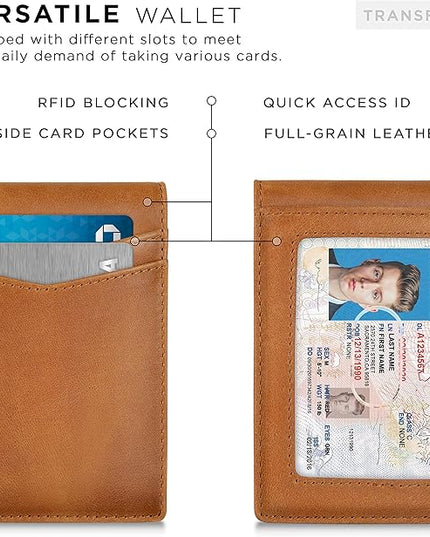 SERMAN BRANDS Money Clip Wallet - Mens Wallets slim Front Pocket RFID Blocking Card Holder Minimalist Mini Bifold