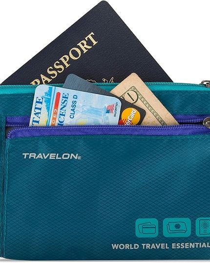 Travelon World Travel Essentials Set of 2 Currency and Passport Organizers