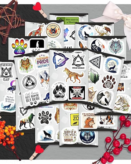 100Pcs Therian Stickers for Water Botttle, Laptop - Therian Gifts, Party Supplies - Gift for Women & Men