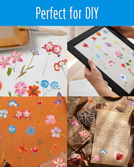 330+ PCS Natural Flower Stickers, Self-Adhesive PVC Nature Floral Stickers for Scrapbook, Laptop, Journal, DIY Project, Spring Themed Party Decors