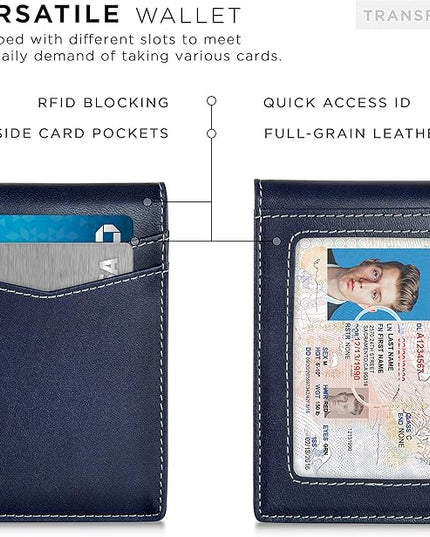 SERMAN BRANDS Money Clip Wallet - Mens Wallets slim Front Pocket RFID Blocking Card Holder Minimalist Mini Bifold
