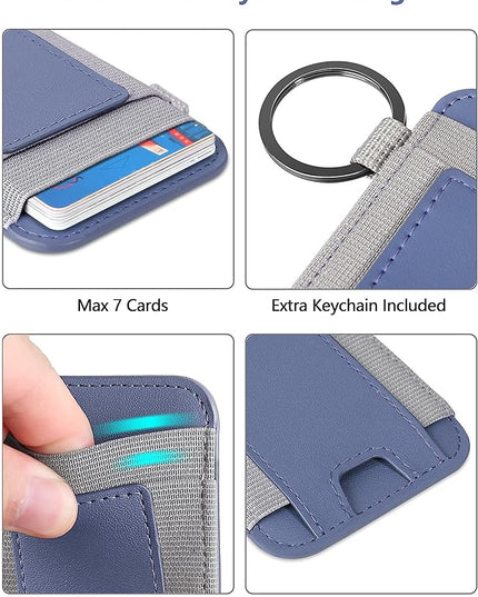 ExtreLife for Magsafe Wallet, Strongest Magnetic Wallet for iPhone 17/16/15/14/13/12 Series, Magnetic Card Holder with 2 Card Slots, RFID Blocking, Slim, Vegan Leather, Hold 7 Cards, Purple