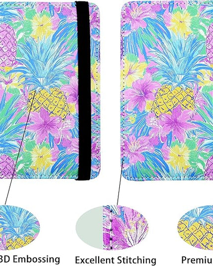Tropical Pineapple Passport Holder for Women and Men PU Leather Passport Cover for Travel