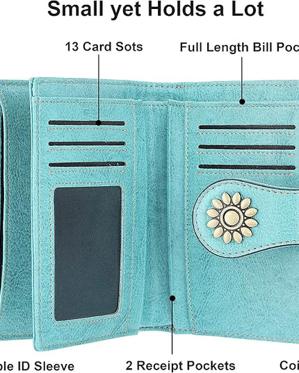 Lavemi Womens Leather Wallet Small Compact RFID Blocking Credit Card Case Purse with Zipper Pocket | Small, Compact, RFID Blocking, Zipper Pocket, Small, Compact