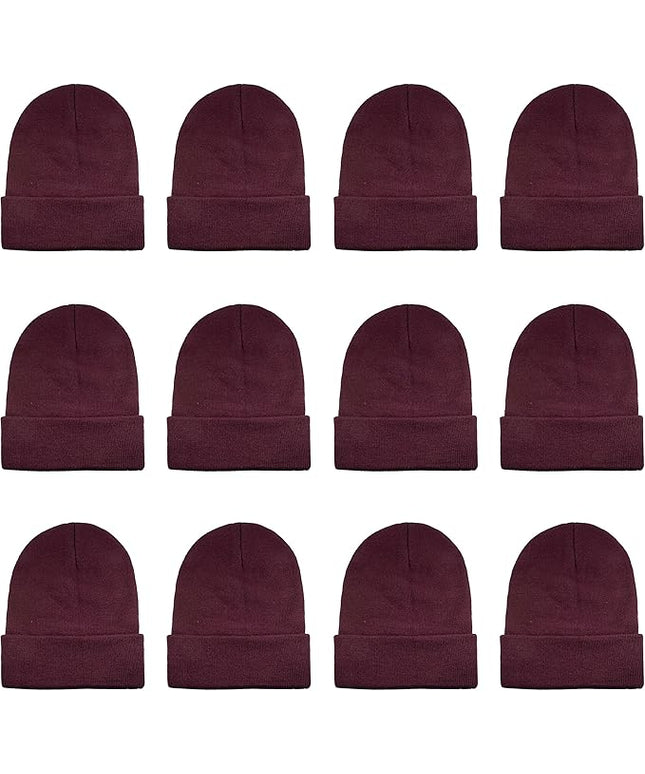 Gelante Unisex Beanie Cap Knitted Warm Solid Color and Multi-Color Multi-Packs