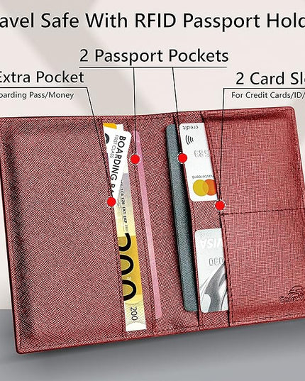 2 Passport Holder - Travel Essentials, RFID Blocking Wallet Credit Card Organiser, Plain Accessories Slim Cover For Men & Women | Travel Essentials, RFID Blocking, Wallet, Accessories, Slim Cover