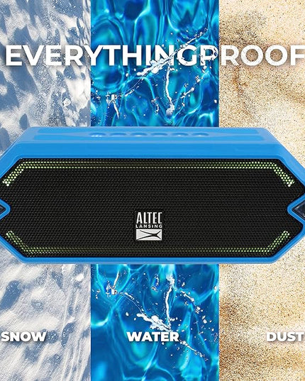 Altec Lansing - HydraJolt Wireless Bluetooth Speaker, Waterproof Portable Speakers with Built in Phone Charger and Lights, Everything Proof Outdoor, Shockproof, Snowproof, 16 Hours Playtime