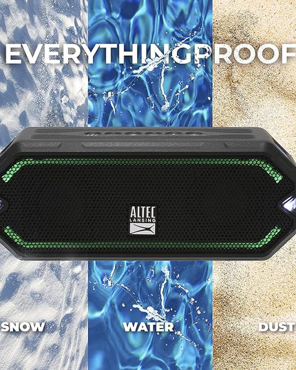 Altec Lansing - HydraJolt Wireless Bluetooth Speaker, Waterproof Portable Speakers with Built in Phone Charger and Lights, Everything Proof Outdoor, Shockproof, Snowproof, 16 Hours Playtime