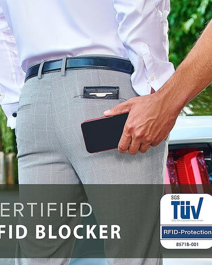 TRAVANDO Money Clip Wallet RIO - Mens Wallets slim Front Pocket RFID Blocking Card Holder Minimalist Mini Bifold Gift Box