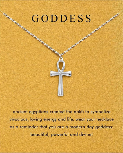 Baydurcan Pendant Necklace for Women Evil Eye Ankh Bow Necklace for Friends Sister Birthday Just Because Christmas Gifts