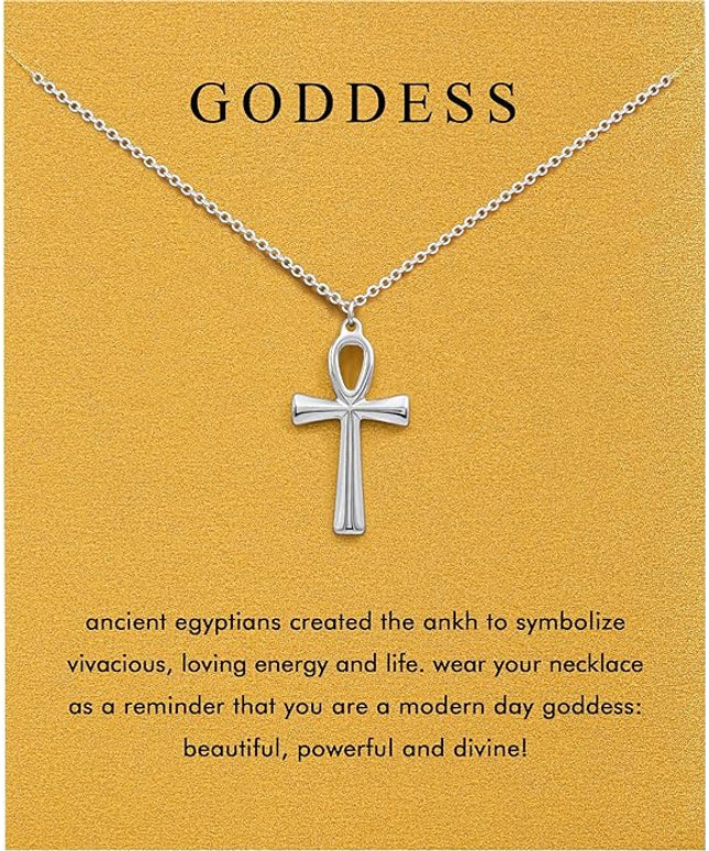 Baydurcan Pendant Necklace for Women Evil Eye Ankh Bow Necklace for Friends Sister Birthday Just Because Christmas Gifts