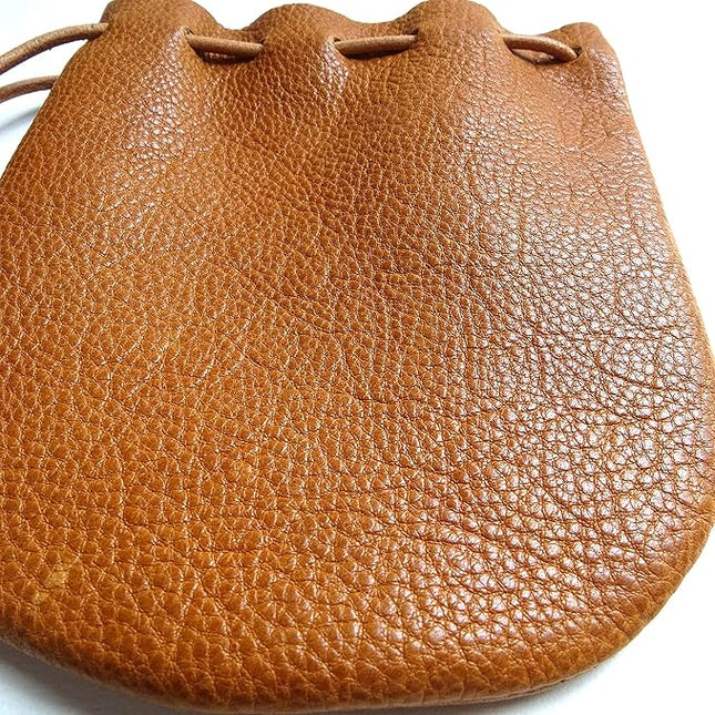 Fantastic Workmanship Genuine Leather Drawstring Coin Purse