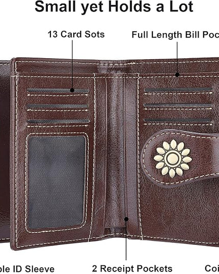 Lavemi Womens Leather Wallet Small Compact RFID Blocking Credit Card Case Purse with Zipper Pocket | Small, Compact, RFID Blocking, Zipper Pocket, Small, Compact