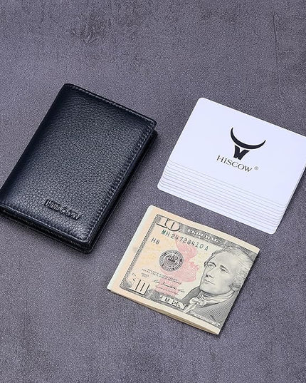 Leather Business Card Case Holder for Men & Women, Italian Calfskin