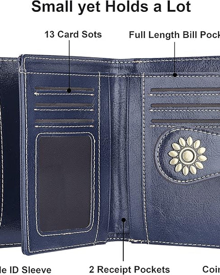 Lavemi Womens Leather Wallet Small Compact RFID Blocking Credit Card Case Purse with Zipper Pocket | Small, Compact, RFID Blocking, Zipper Pocket, Small, Compact