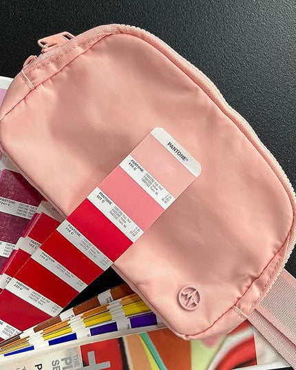 Pander Two Way Zipper Fanny Pack Nylon Everywhere Belt Bag for Women, Water Repellent Waist Packs, Crossbody Bags with Adjustable Strap (Mono Pink).