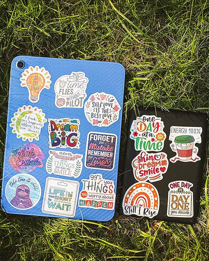 200PCS Holographic Quote Stickers, Motivational and Inspirational Vinyl Stickers with Positive Affirmations for Teens Adults Teachers, Waterproof Glitter Stickers for Water Bottles Laptop Scrapbook